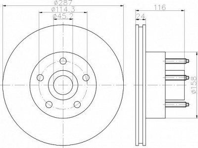 HELLA PAGID 8dd355120011 -  Тормозной диск